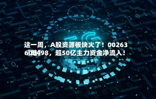 这一周，A股资源板块火了！00263〖陆〗	、600498，超50亿主力资金净流入！-第1张图片