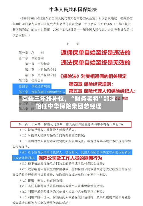 空缺三年终补位	，“财务老将”邵晓怡任中华保险集团总经理-第2张图片