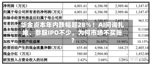 华金资本年内跌幅超28%!AI问询扎堆、参股IPO不少,为何市场不买账?