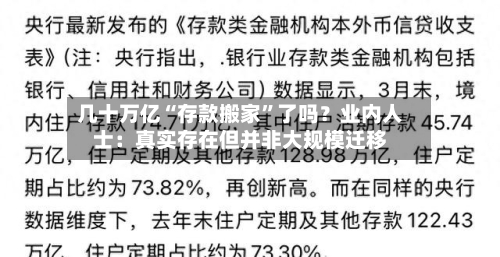 几十万亿“存款搬家”了吗？业内人士：真实存在但并非大规模迁移-第2张图片